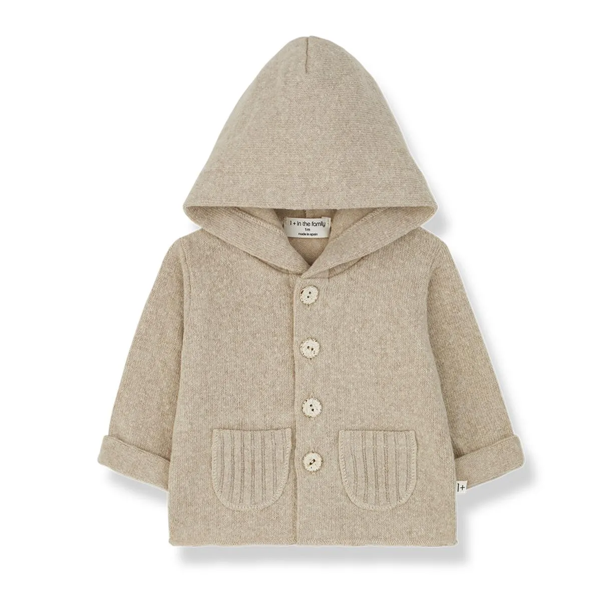 1  In The Family - Knit Hooded Sweater - Beige