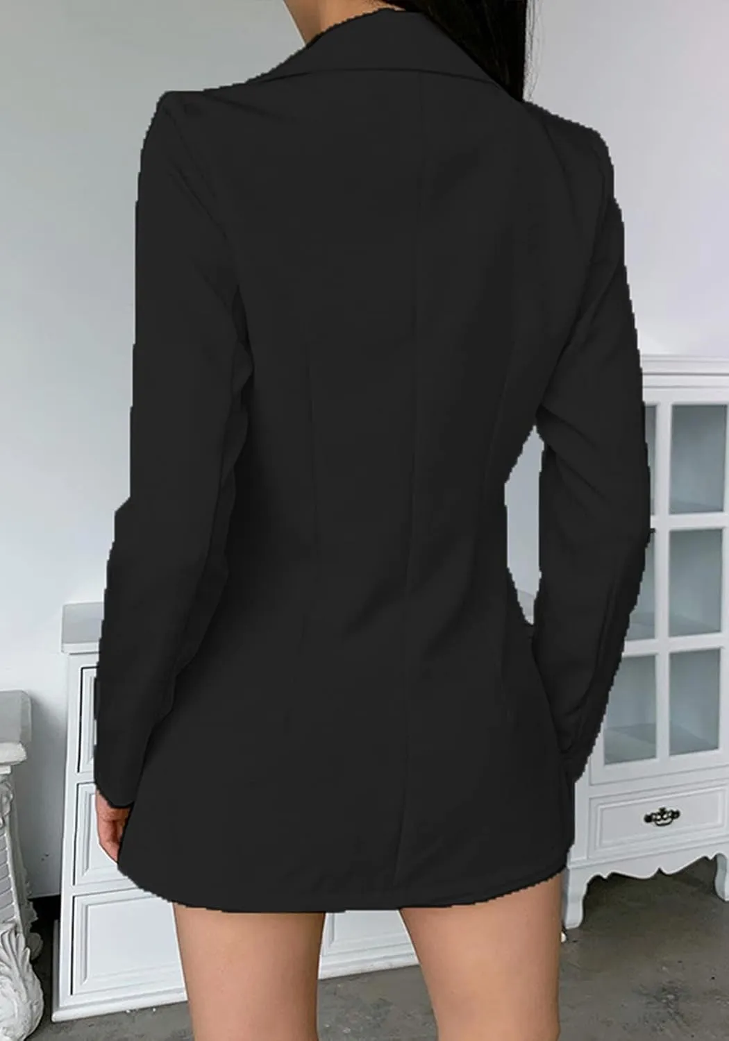 2 Piece Outfits for Women Long Sleeve Solid Open Front Blazer Shorts with Belt Casual Elegant Business Suit Sets