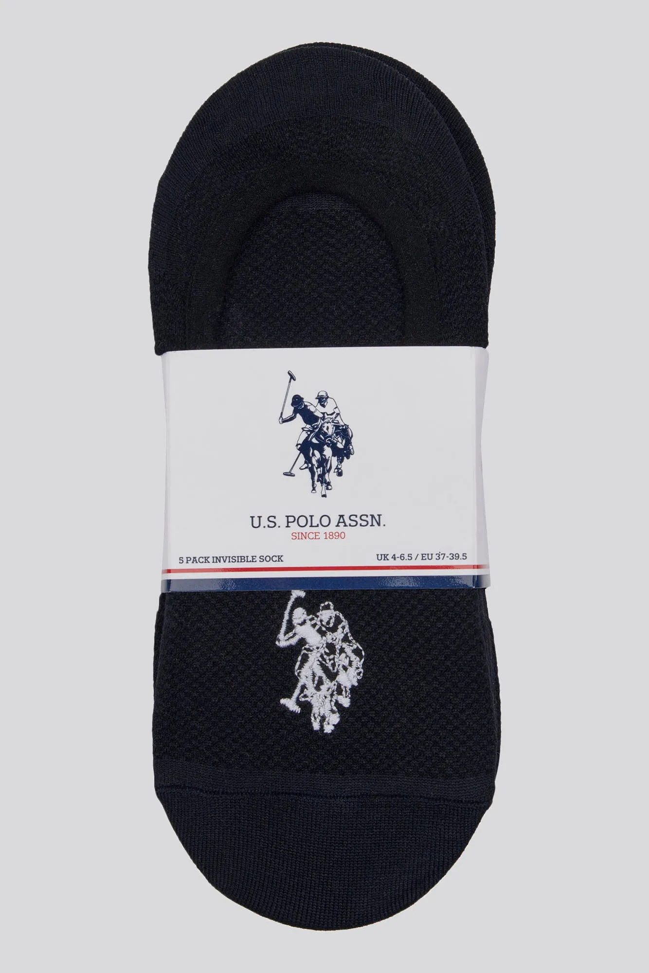 5 Pack Invisible Trainer Socks in Black