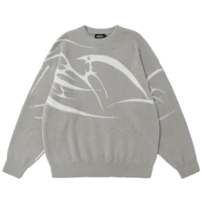 Abstract Bird Fleece Sweater
