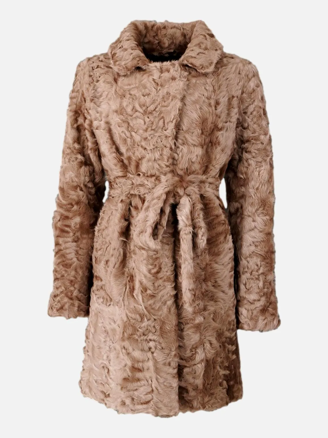 Aloma, 90 cm. - Silk Lamb - Women - Cafe Latte