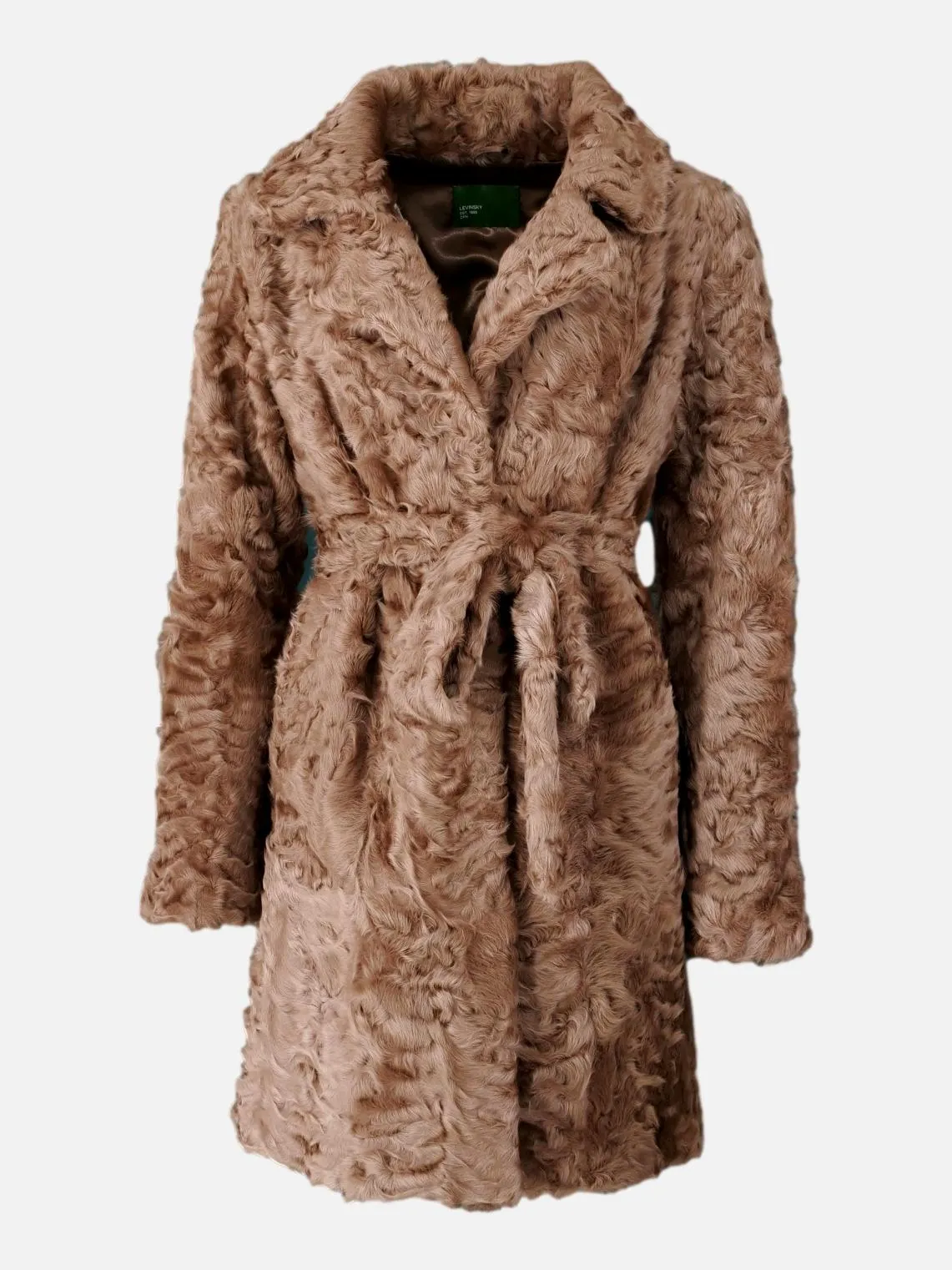 Aloma, 90 cm. - Silk Lamb - Women - Cafe Latte