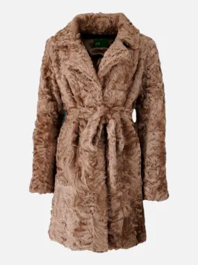 Aloma, 90 cm. - Silk Lamb - Women - Cafe Latte