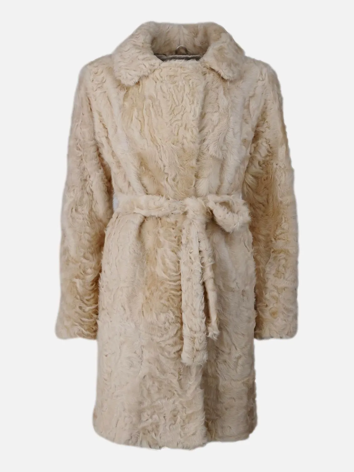 Aloma, 90 cm. - Silk Lamb - Women - Pearl Beige
