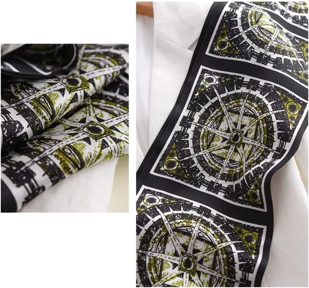 ANDANTINO 100% Silk Scarf for Women 59”*6.3” Long Shawls for Headscarf and Neck- Oblong Hair Wraps with Gift Packed