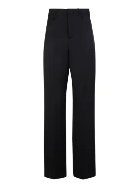 Black straight-leg trousers