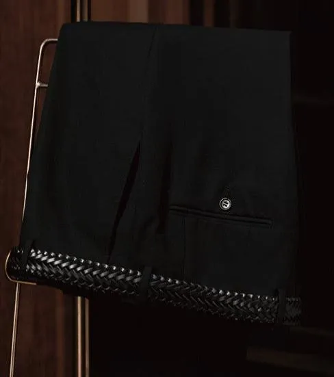 Brown Zipper Button Jacket with Black Trousers