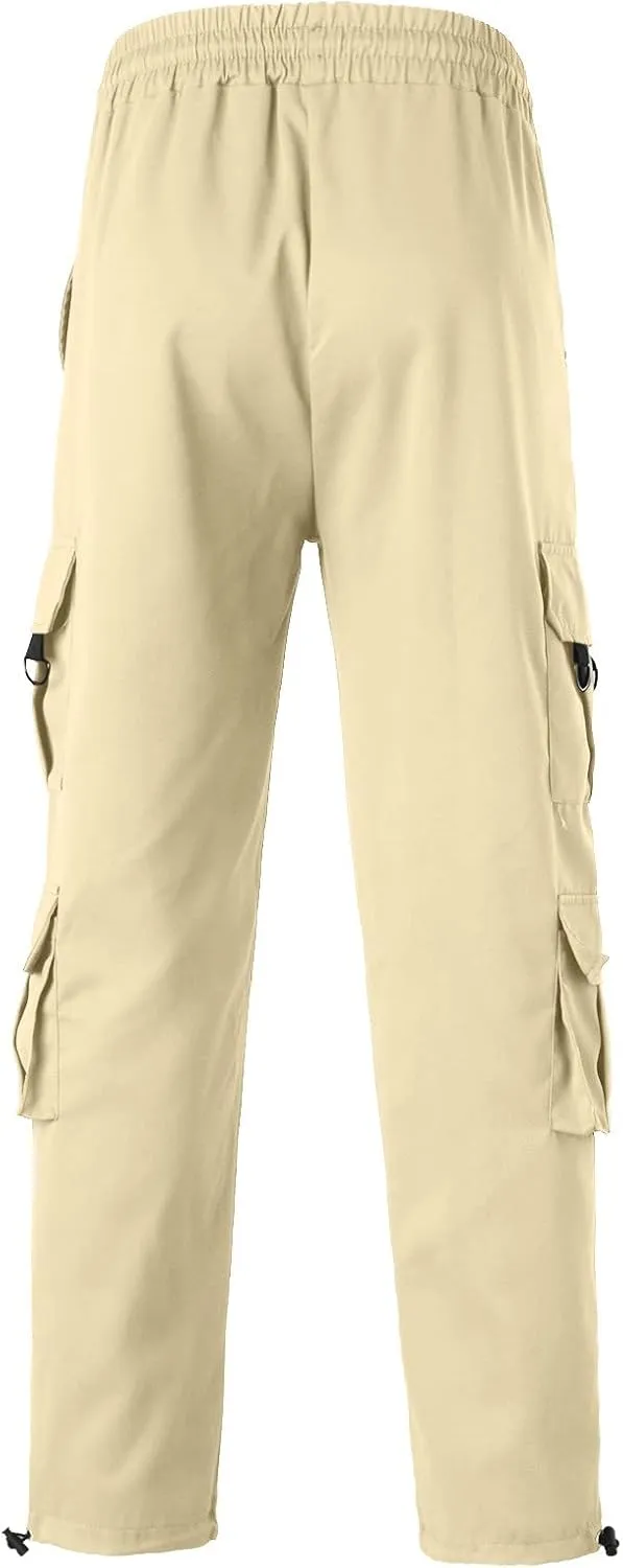 Cargo Pants for Men Joggers Pants with 6 Pocket Lightweight Casual Baggy Overalls Jogger Sports Outdoor Trousers Mens