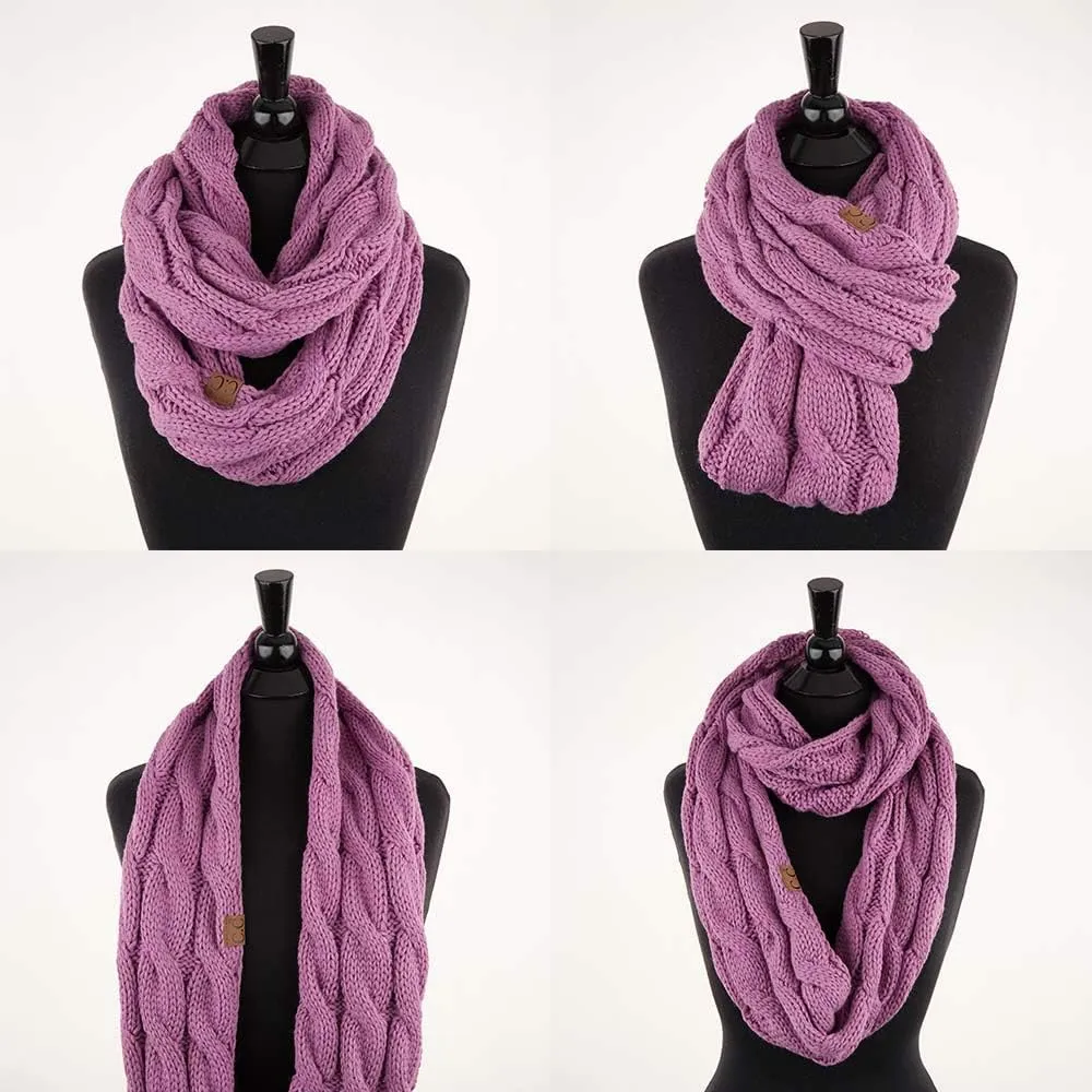 C.C CC Winter Soft Matching Unisex Chunky Knit Cowl Loop Infinity Scarf