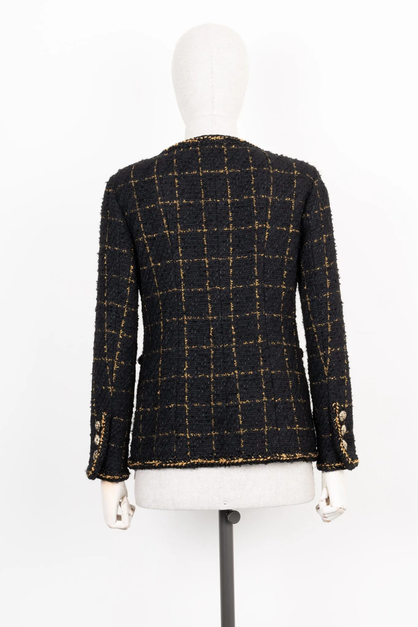 CHANEL Classic Tweed Jacket Black Gold