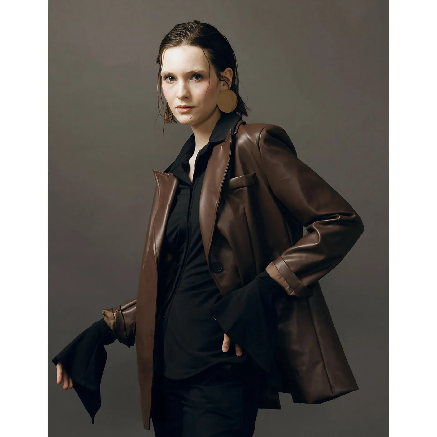 CLASSIC BROWN LEATHER BLAZER
