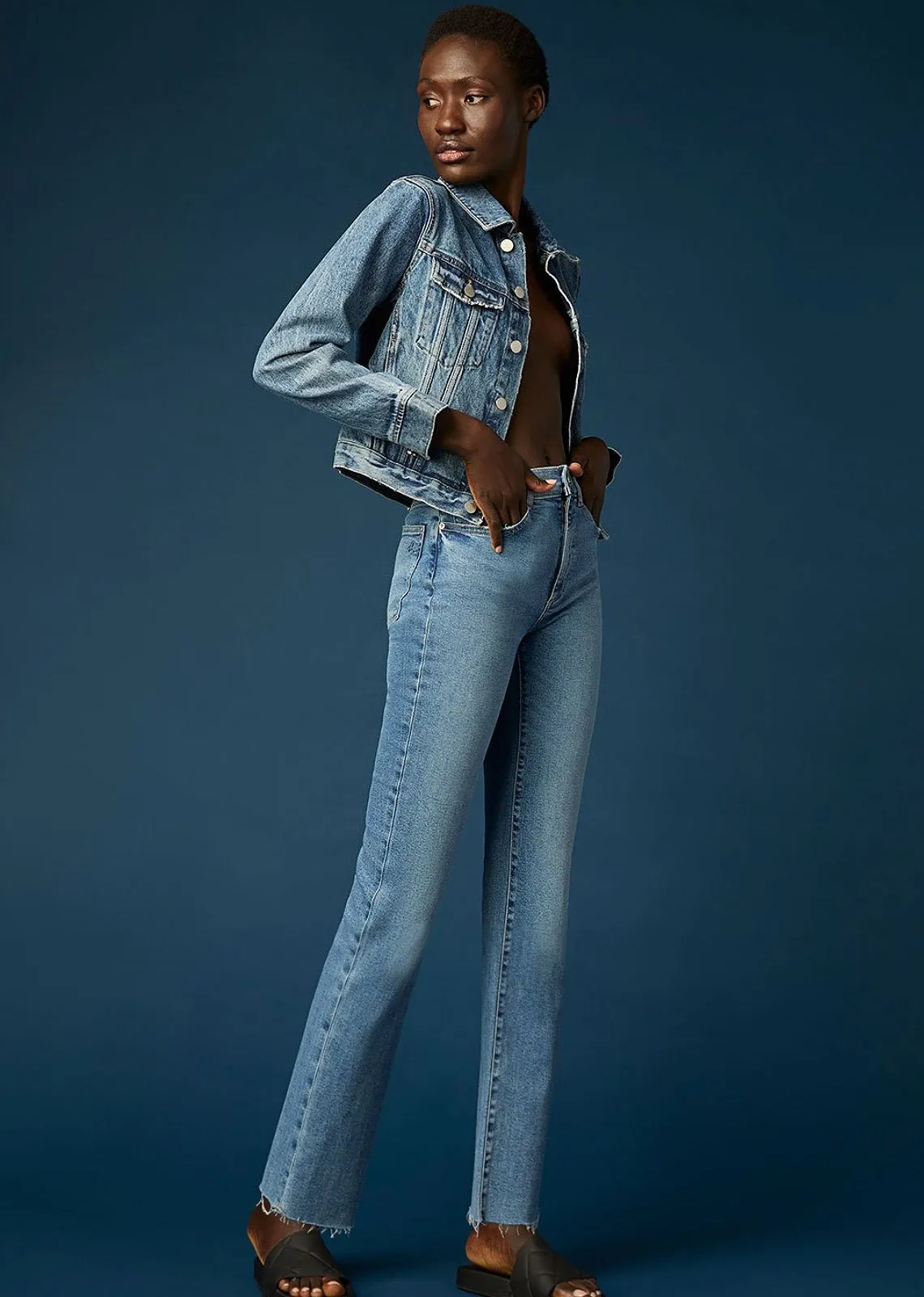 DL 1961 Patti H/R Straight Vintage 31" in Glacier Raw