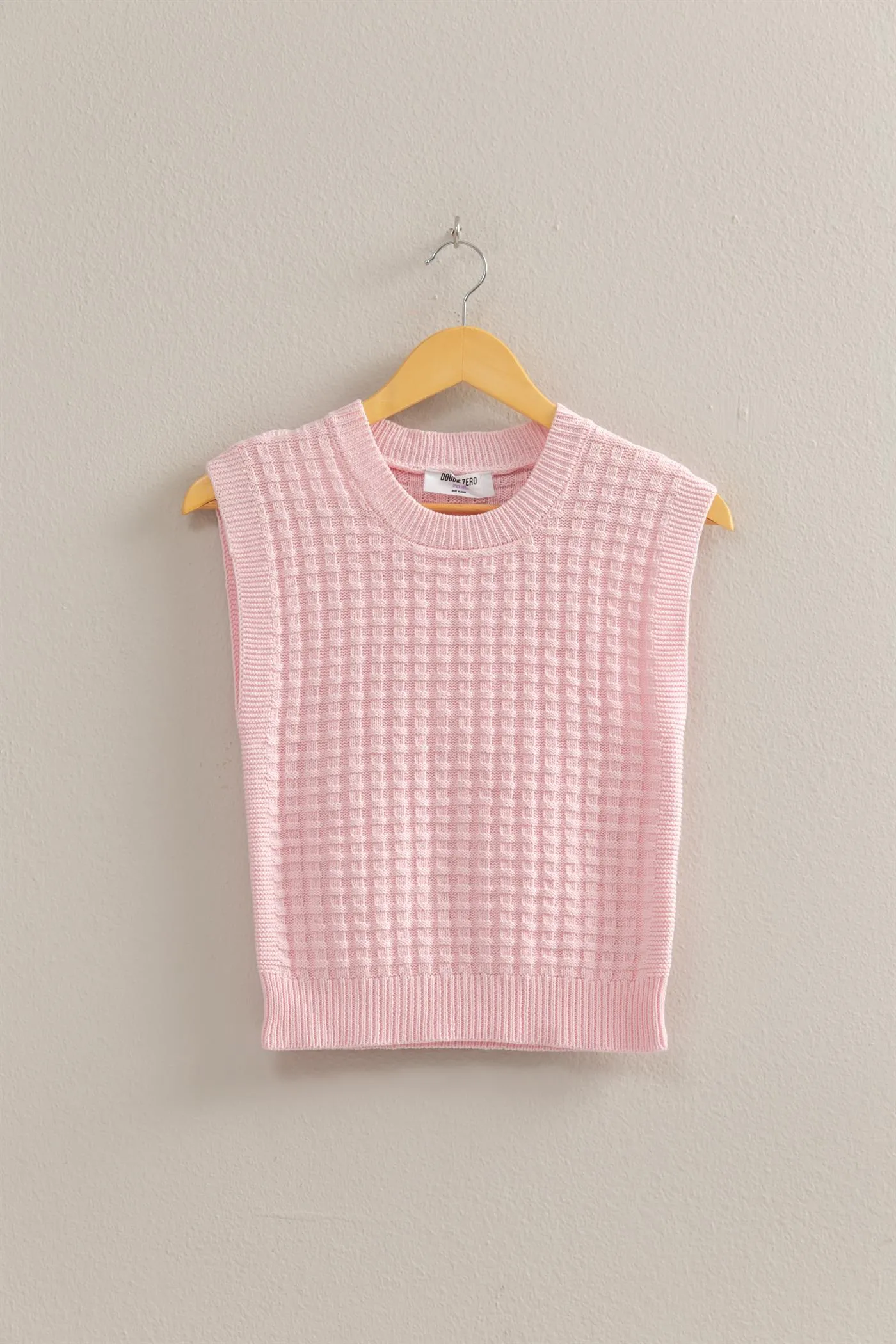 DZ25A709-Crew Neck Textured Sweater Vest