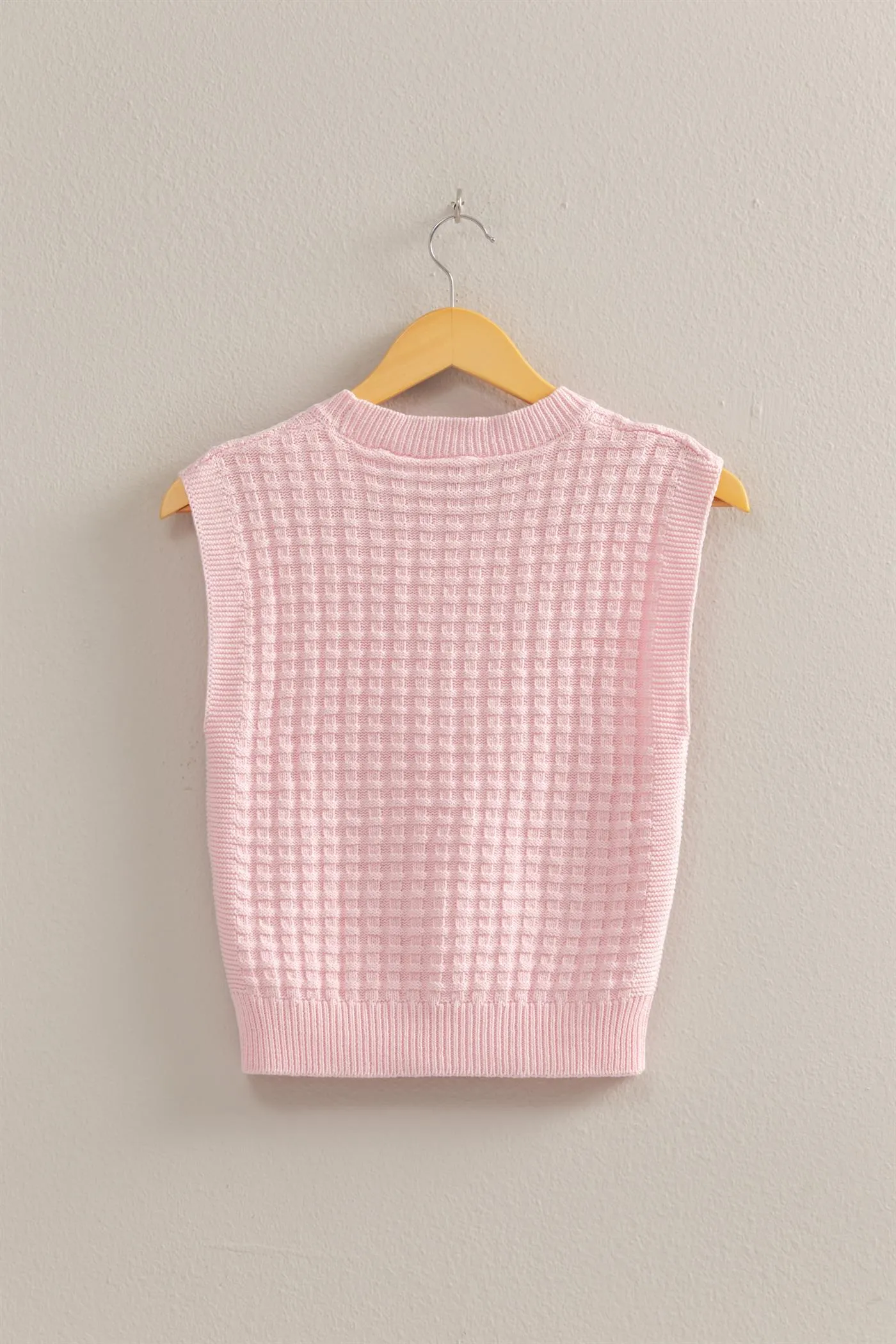 DZ25A709-Crew Neck Textured Sweater Vest
