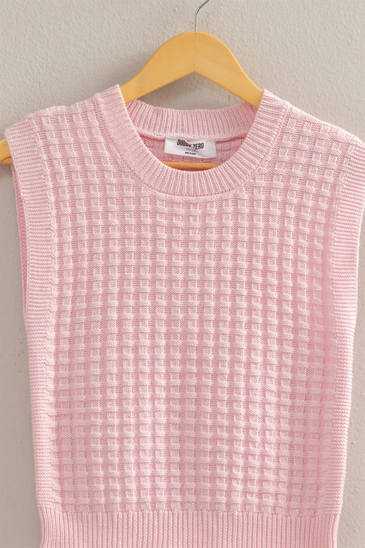 DZ25A709-Crew Neck Textured Sweater Vest