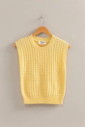 DZ25A709-Crew Neck Textured Sweater Vest
