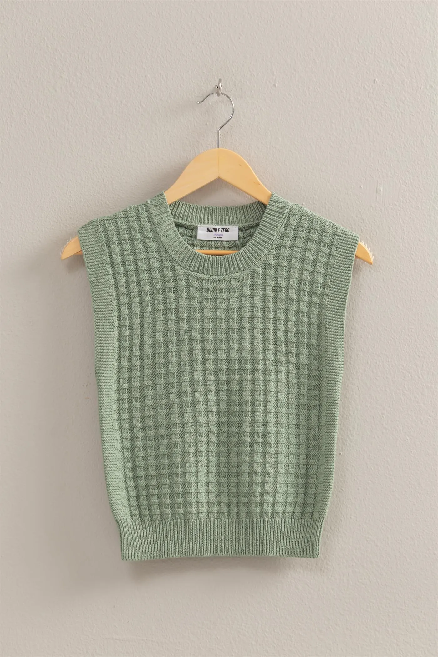 DZ25A709-Crew Neck Textured Sweater Vest