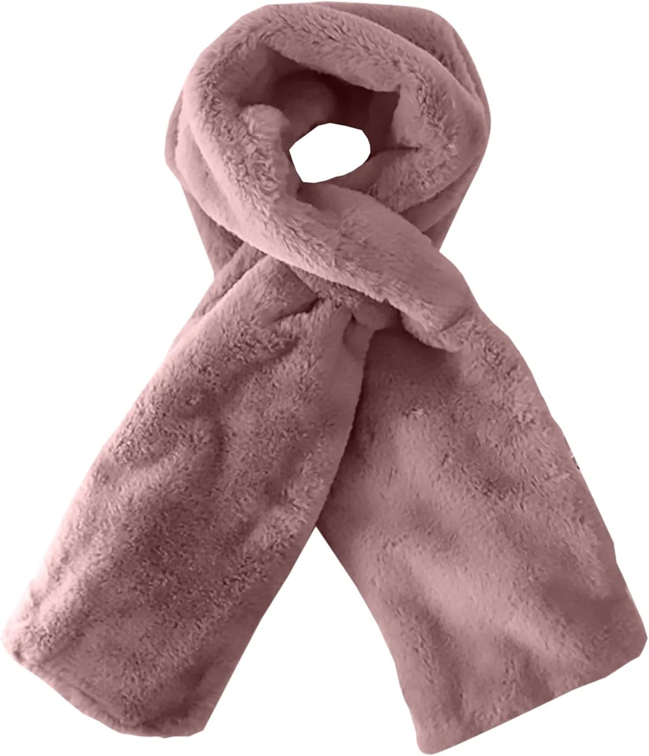 Faux Fur Scarf With Hidden Zipper Pocket For Cell Phone and Valuables