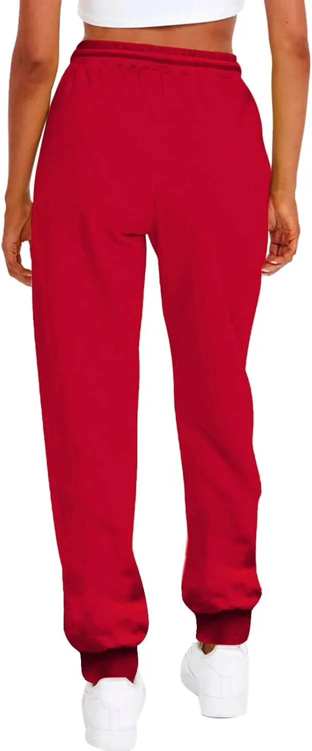 Febecool Cargo Pants Women Fashion Sport Solid Color Blocking Drawstring Pocket Casual Sweatpants Pants