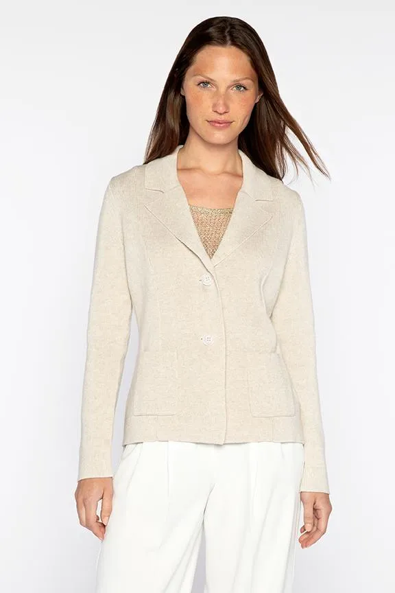 Fitted Notch Collar Cardigan