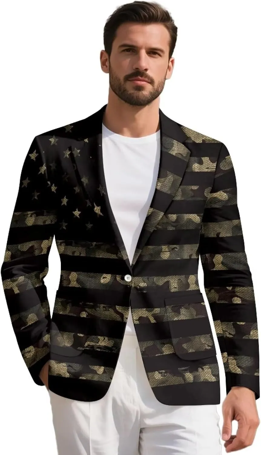 GOSTONG Men's Casual Suit Blazer Slim Fit One Button Sport Coats Long Sleeve Dinner Jacket Breathable Lining for Party S-5XL