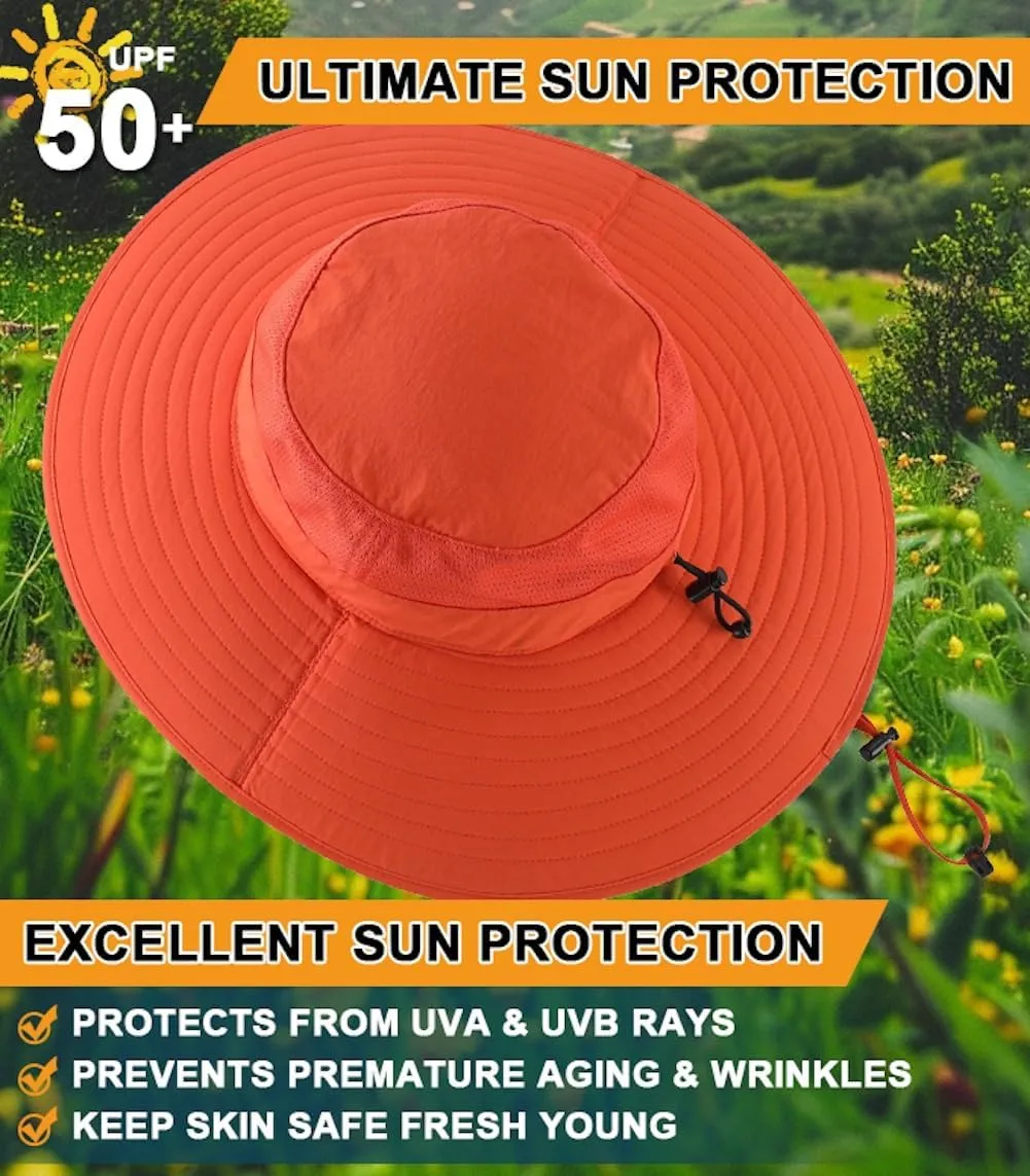 Home Prefer UPF50  Mens Sun Hat Wide Brim Fishing Hat Foldable Large Brim UV Protection Sun Hat for Men Women Beach Gardening