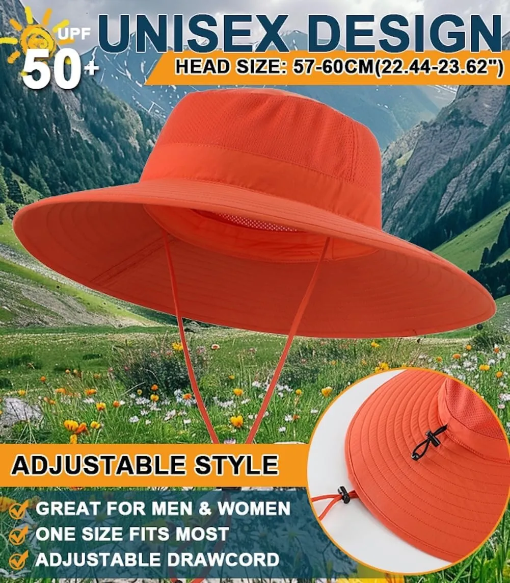Home Prefer UPF50  Mens Sun Hat Wide Brim Fishing Hat Foldable Large Brim UV Protection Sun Hat for Men Women Beach Gardening