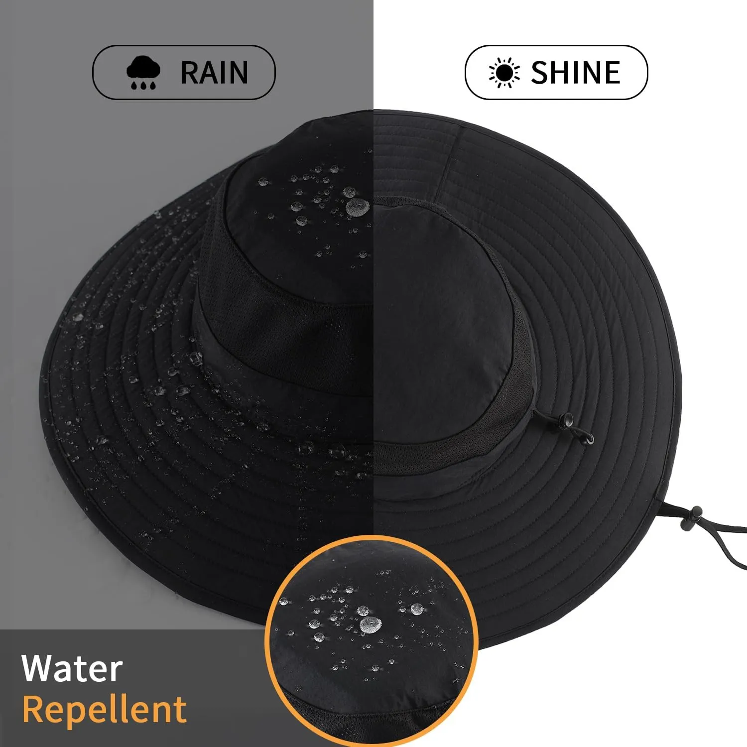 Home Prefer UPF50  Mens Sun Hat Wide Brim Fishing Hat Foldable Large Brim UV Protection Sun Hat for Men Women Beach Gardening