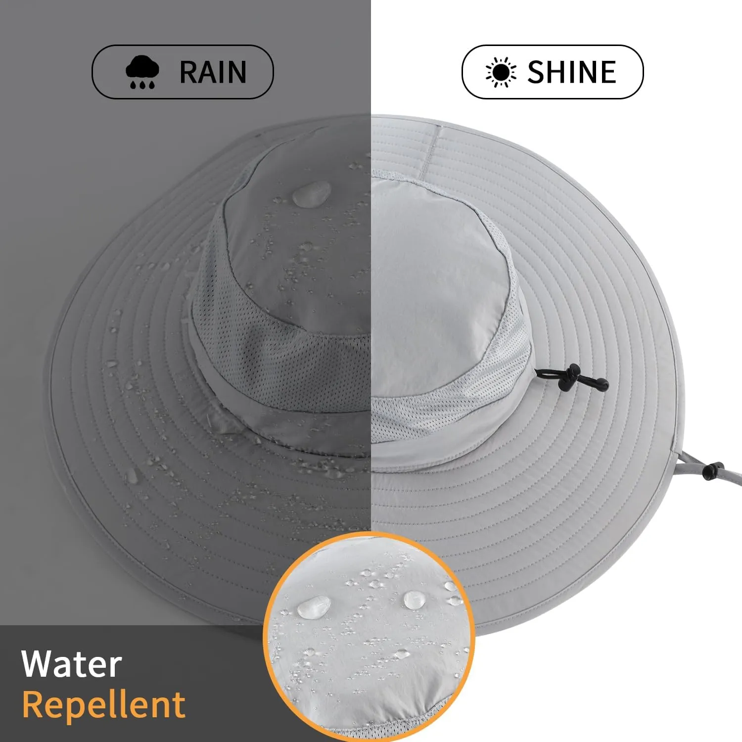 Home Prefer UPF50  Mens Sun Hat Wide Brim Fishing Hat Foldable Large Brim UV Protection Sun Hat for Men Women Beach Gardening