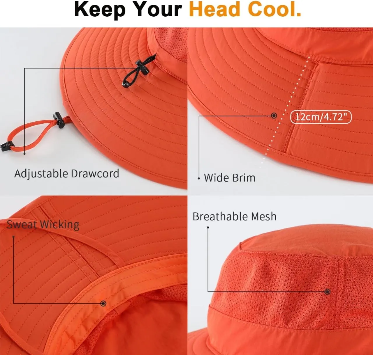 Home Prefer UPF50  Mens Sun Hat Wide Brim Fishing Hat Foldable Large Brim UV Protection Sun Hat for Men Women Beach Gardening