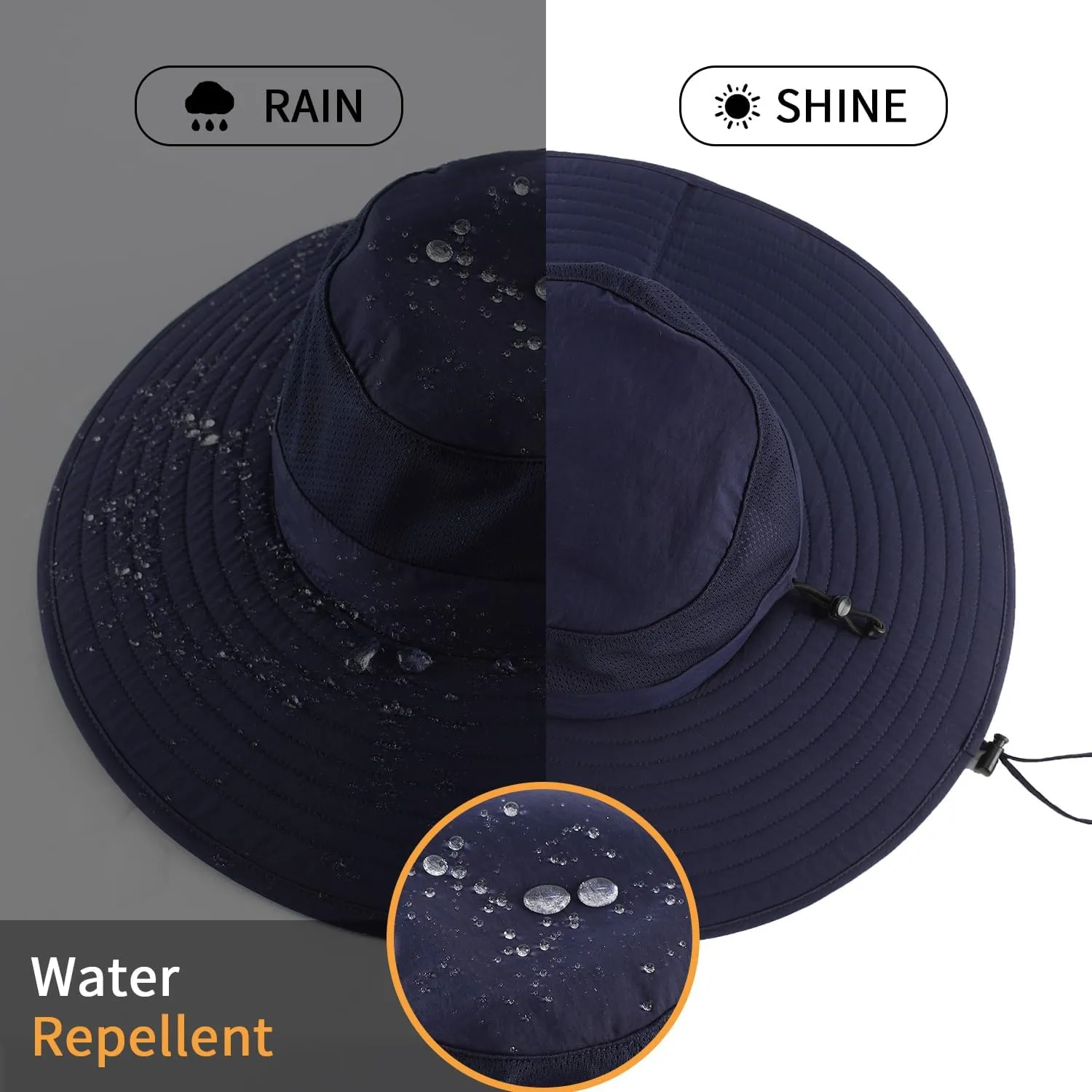 Home Prefer UPF50  Mens Sun Hat Wide Brim Fishing Hat Foldable Large Brim UV Protection Sun Hat for Men Women Beach Gardening