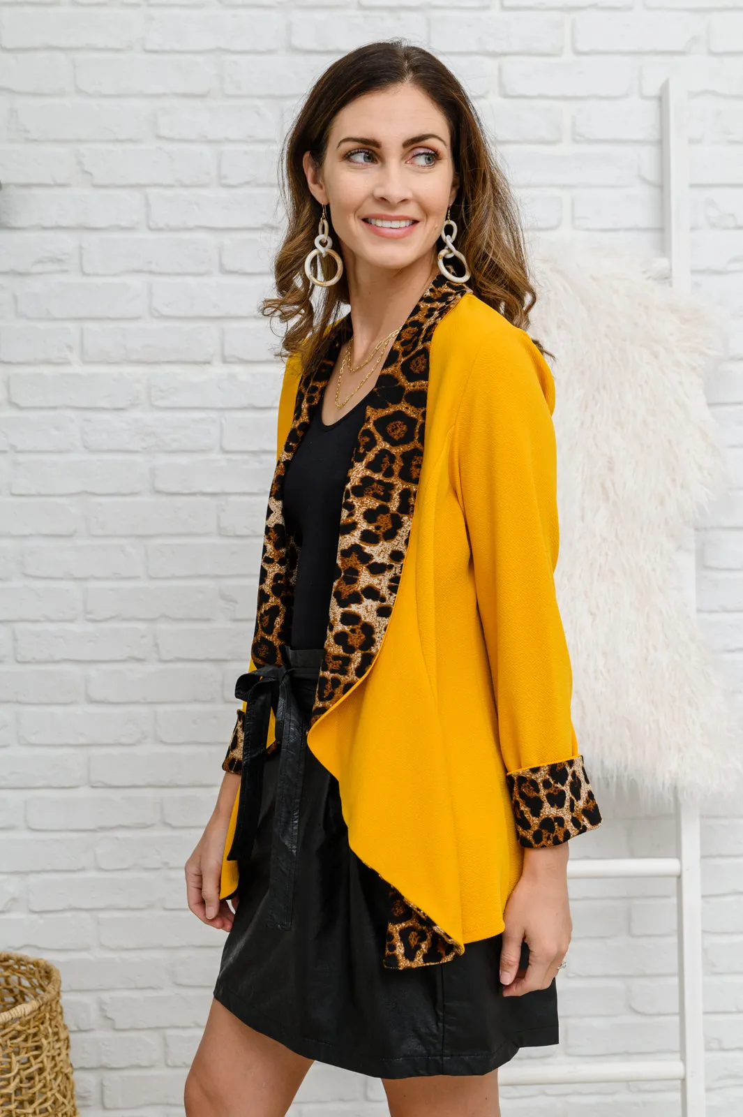 I Have A Dream Animal Print Blazer in Mustard - 12/15/2022