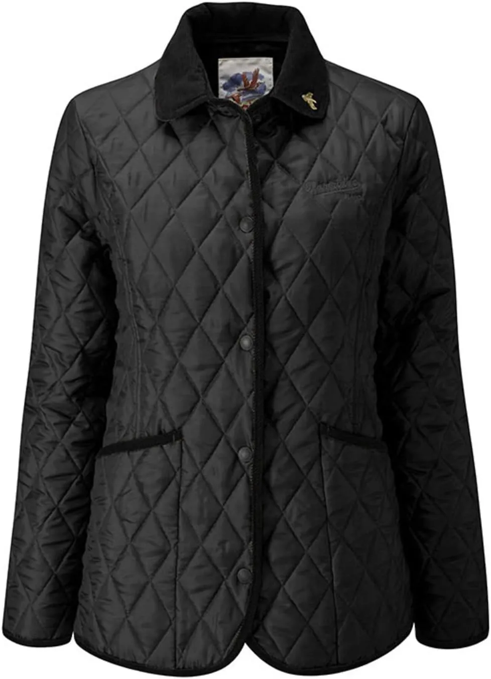John Partridge Women's Moorlands Classic Quilted Jacket (Large, Black/Claret)