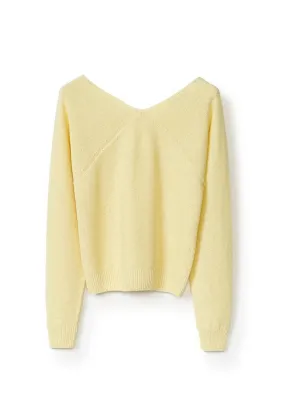 LONG SLEEVE COTTON V-NECK KNIT W FINE SEQUINS
