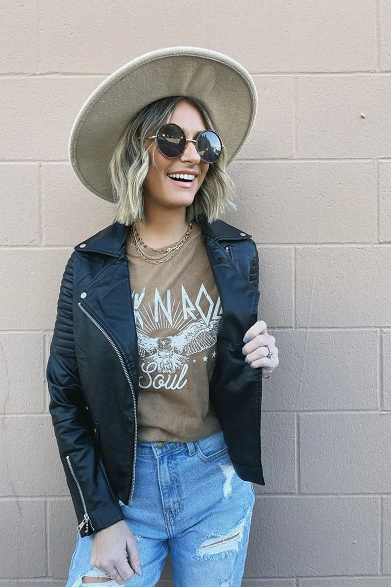 Love Bites Faux Leather Moto Jacket- Black