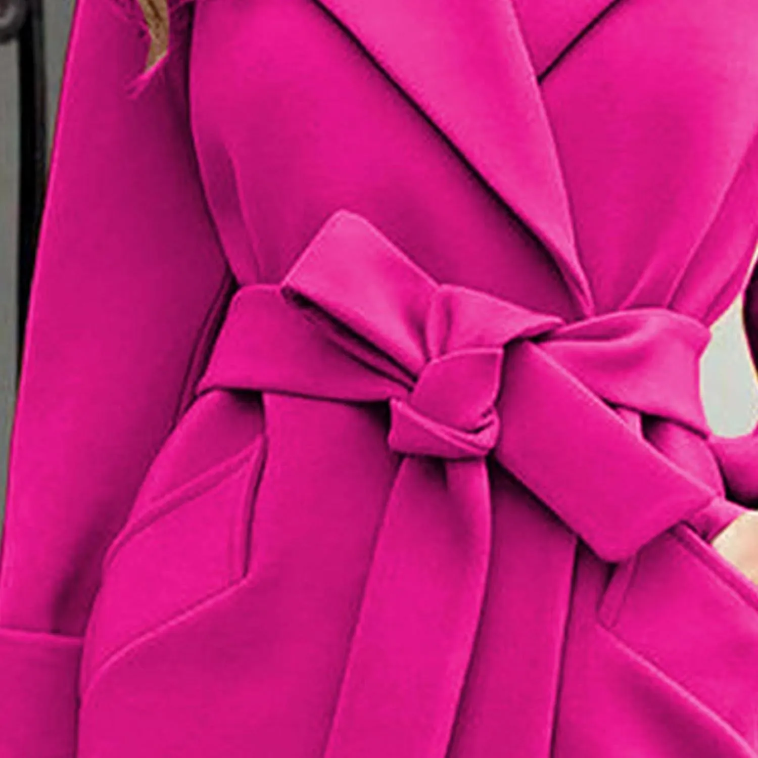 Maiyifu-GJ Women's Wool Blend Long Trench Coat Elegant Notched Lapel Coat Jacket Casual Fall Winter Overcoat with Belt