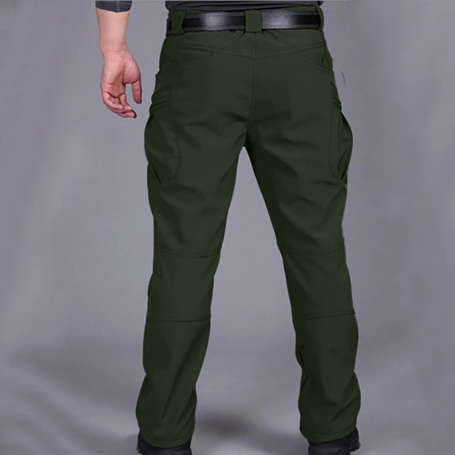 Men Cargo Pants Elastic Waist Casual Multi-Pocket Sports Trousers Workout Jogger Pants Outdoor Loose Hiking Pants