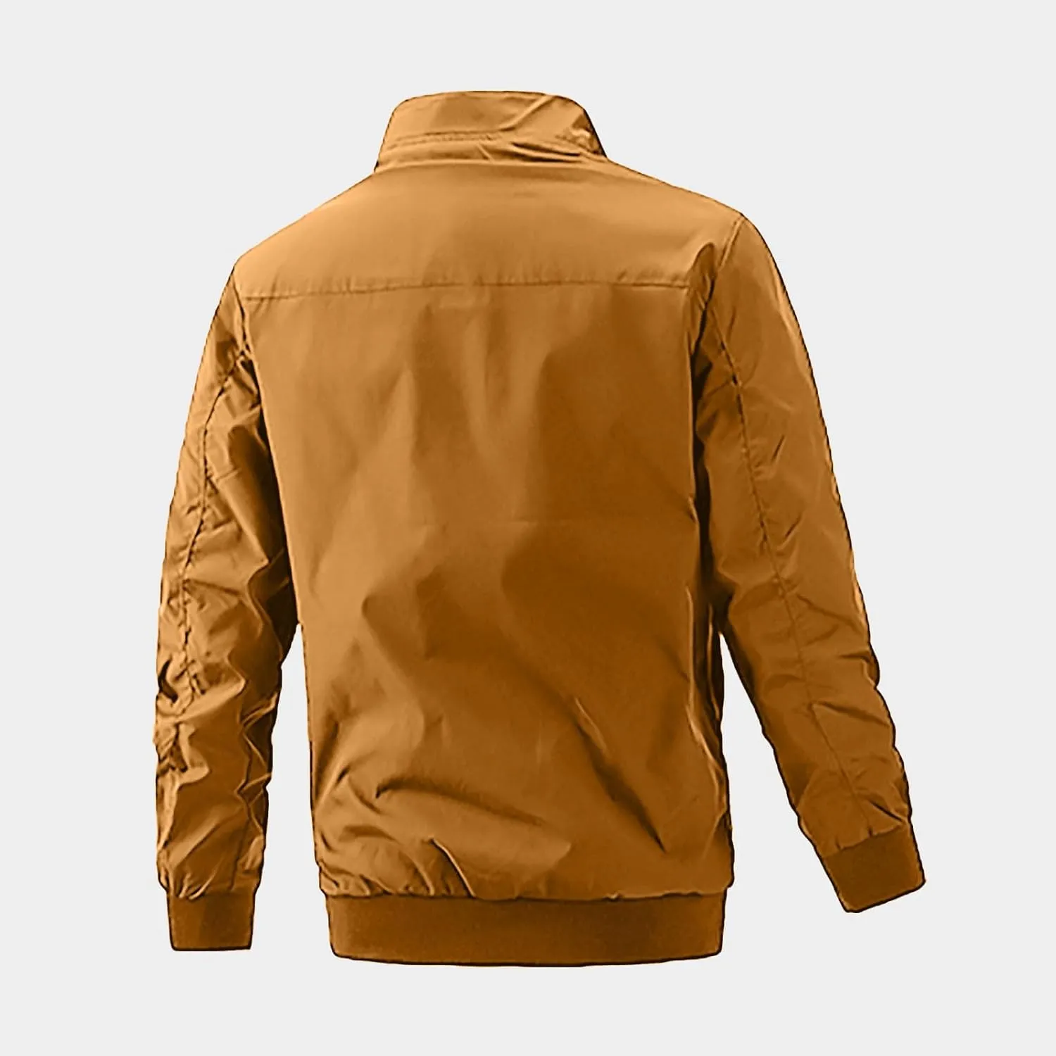 Mens Bomber Jacket Lightweight Stand Collar Hiking Motorcycle Windbreaker Jackets Fashion Full-Zip Warm Coats