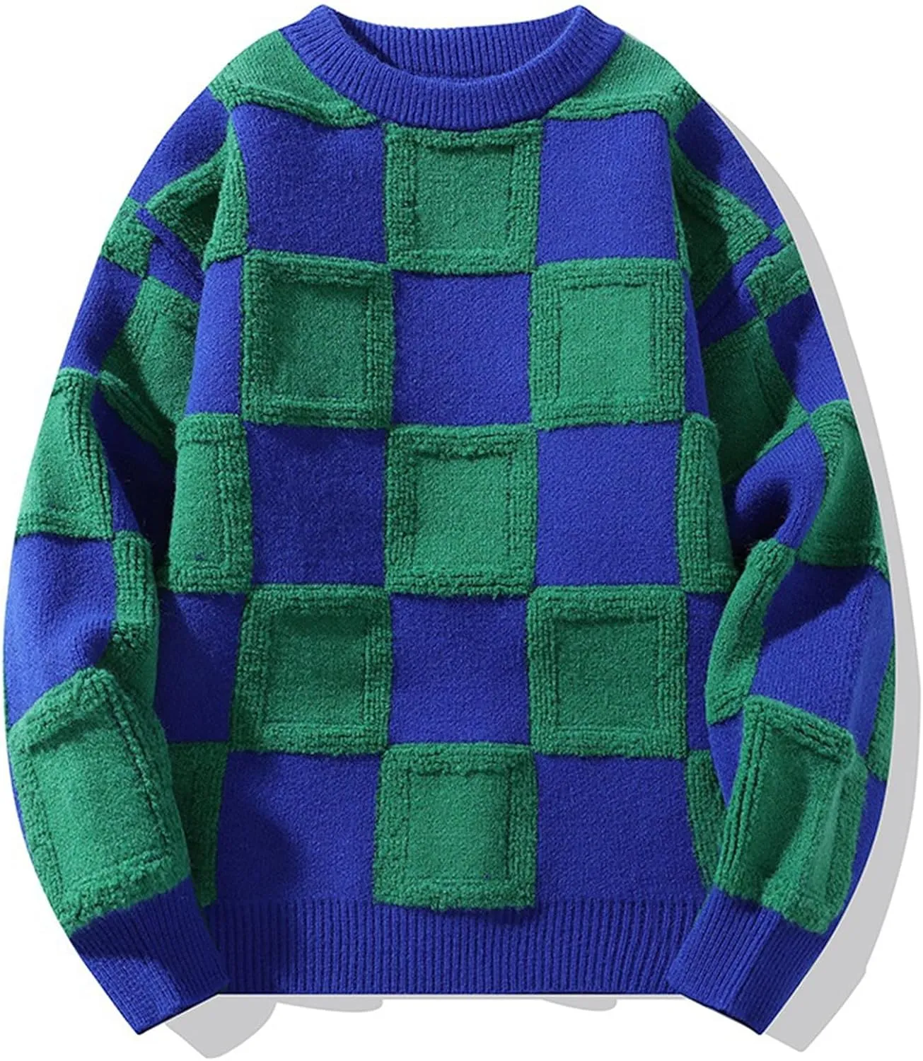 Men's Cable Knit Pullover Sweater Classic Solid Colors Crewneck Sweater Soft Casual Sweaters with Ribbing Edge