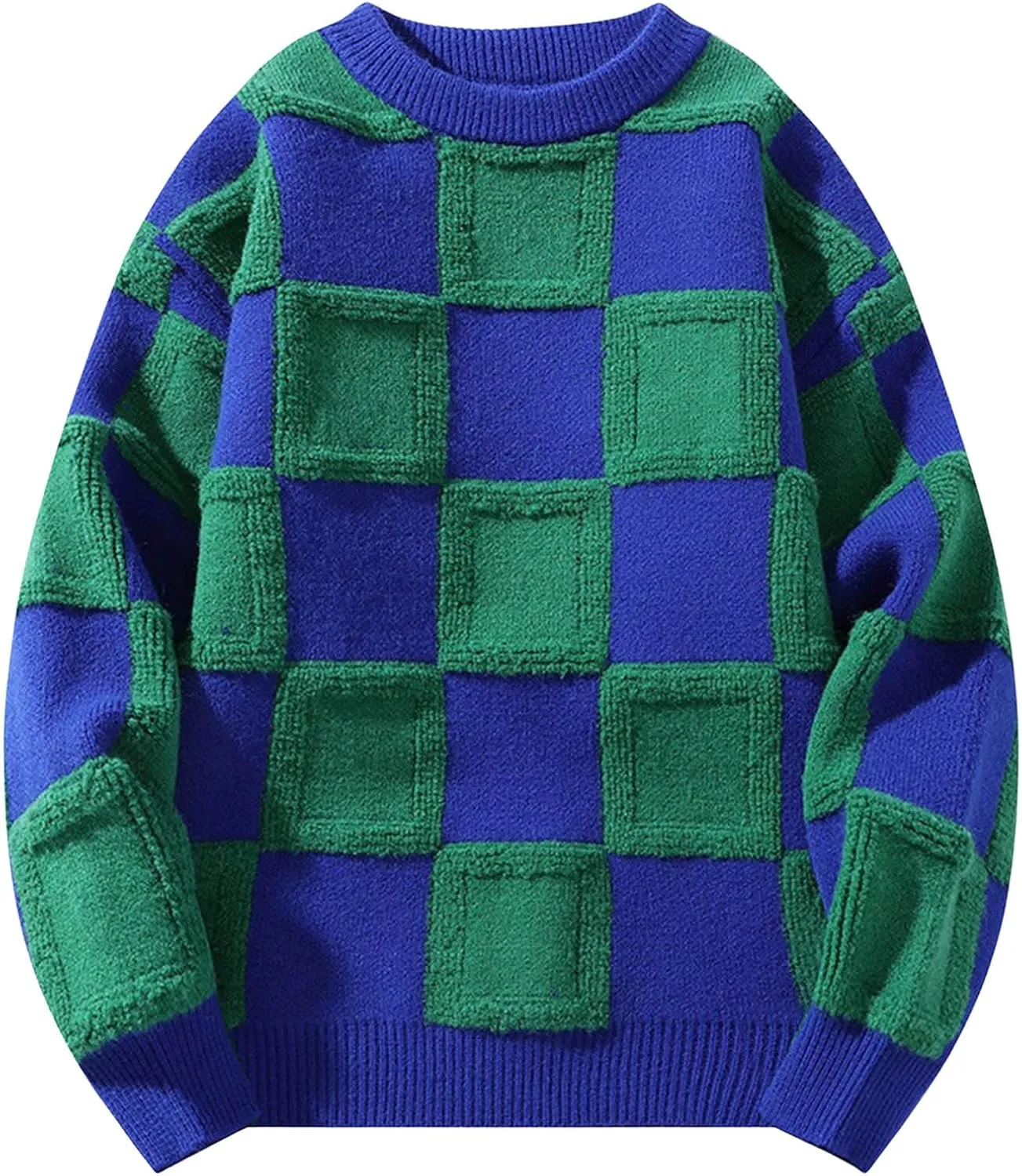Men's Cable Knit Pullover Sweater Classic Solid Colors Crewneck Sweater Soft Casual Sweaters with Ribbing Edge