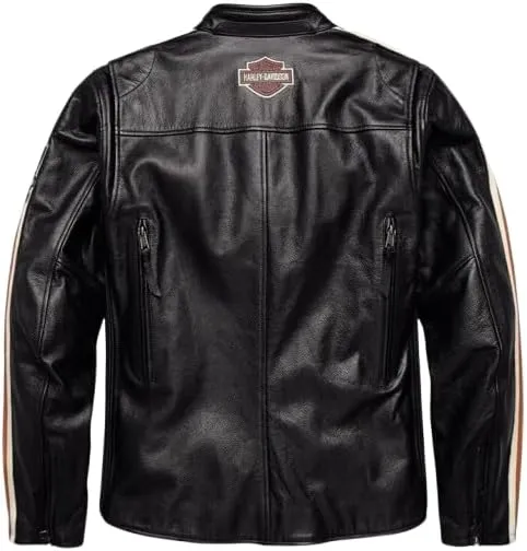 Men’s Classic Motorcycle Biker Torque Real Leather Jacket