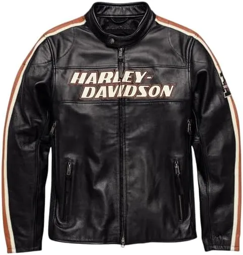 Men’s Classic Motorcycle Biker Torque Real Leather Jacket