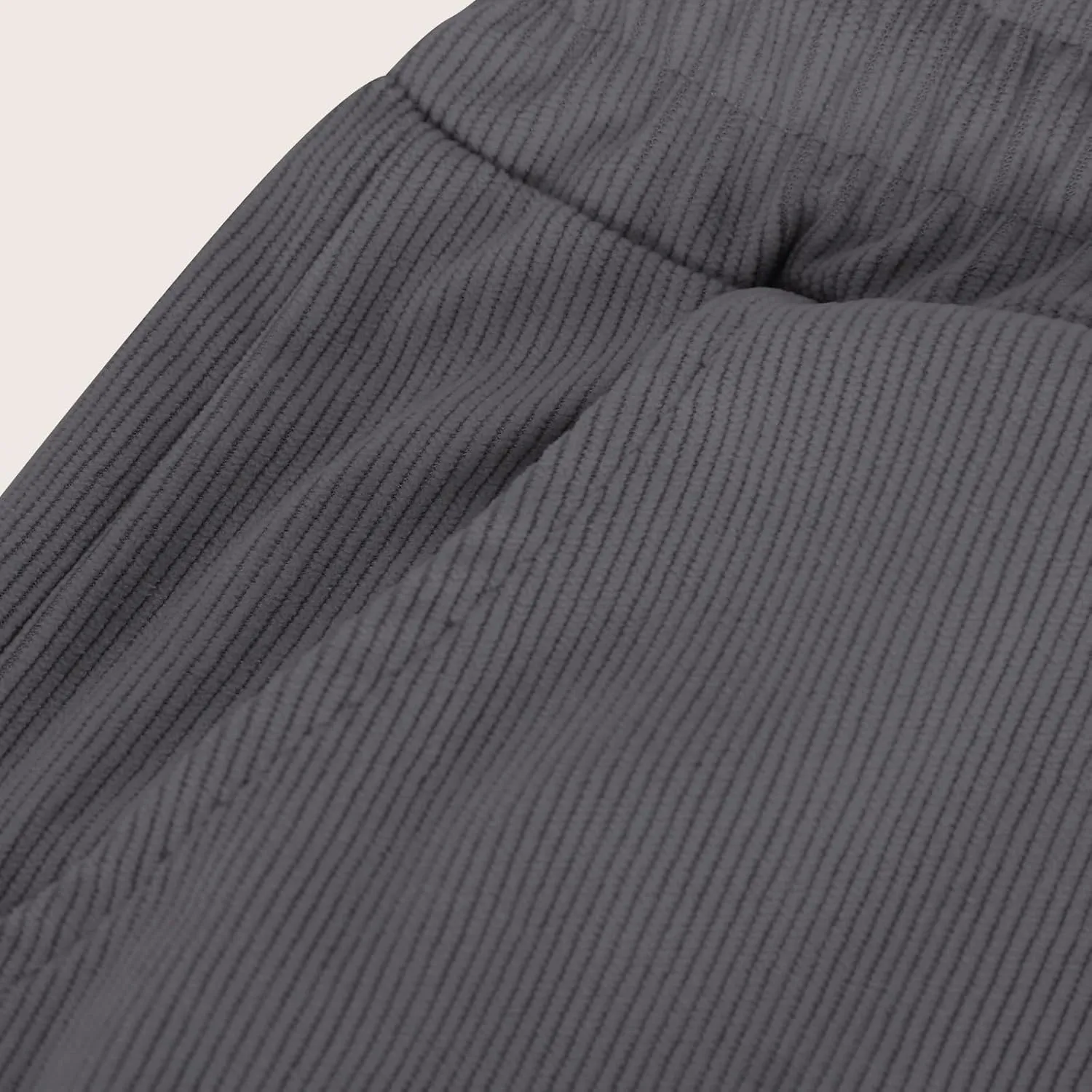 Men's Corduroy Pants Lightweight Casual Loose Drawstring Elastic Waist Straight Wide Leg Trousers with Pockets