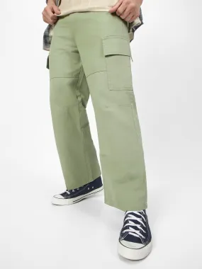 Men's Pista Loose Baggy Fit Solid Cargo Chino Pant with 6 Pockets Non-Stretchable