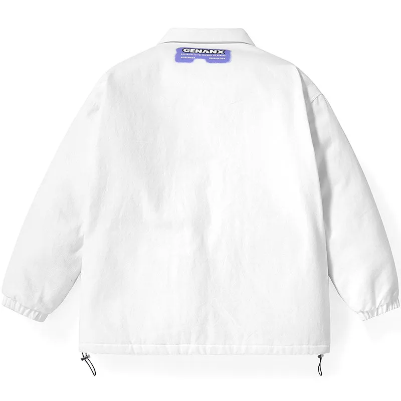 Minimalist Front Graffiti Padded Coat