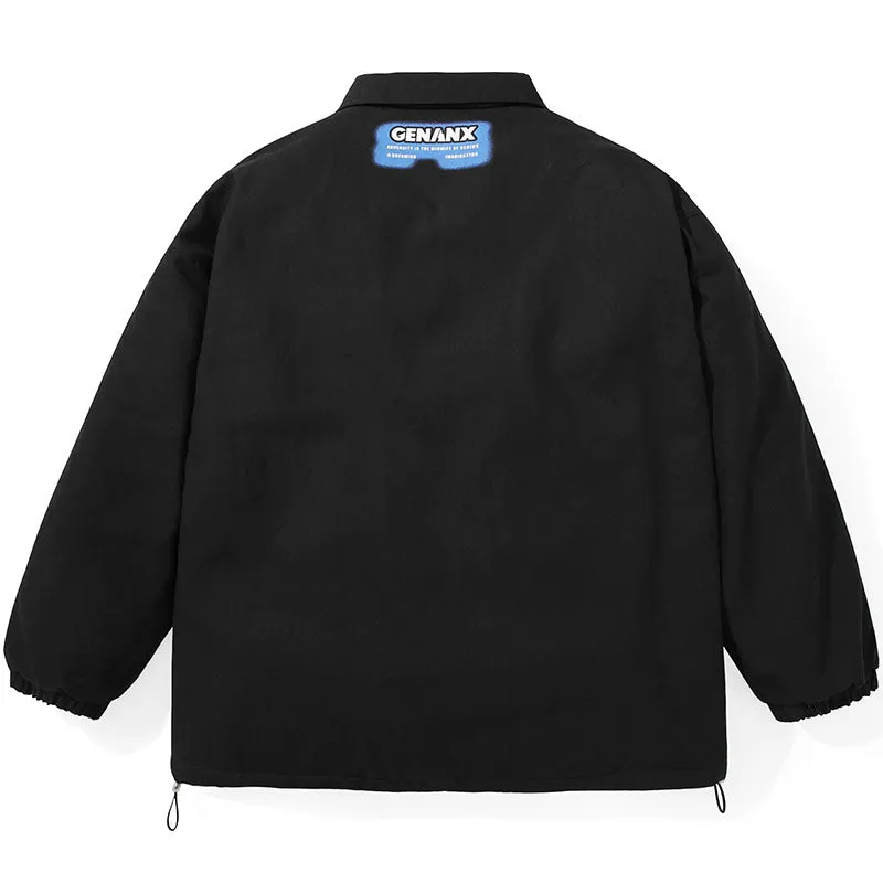 Minimalist Front Graffiti Padded Coat