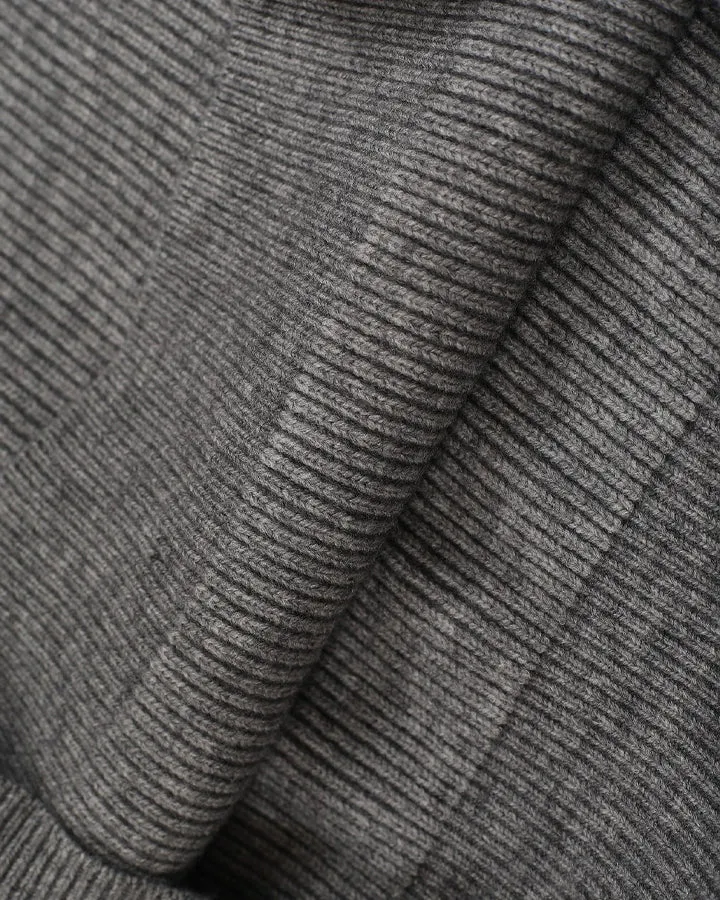 Minimalist Hooded Half-Zip Knit Sweater