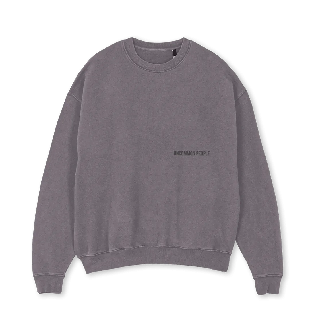 MINIMALIST  Pigment Grey Oversized Crewneck Sweater.