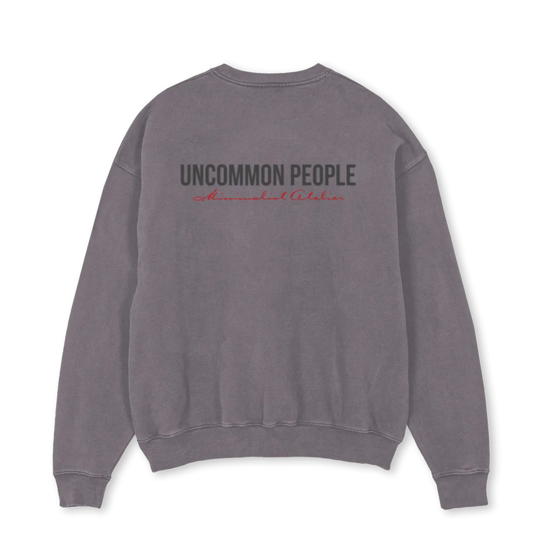 MINIMALIST  Pigment Grey Oversized Crewneck Sweater.