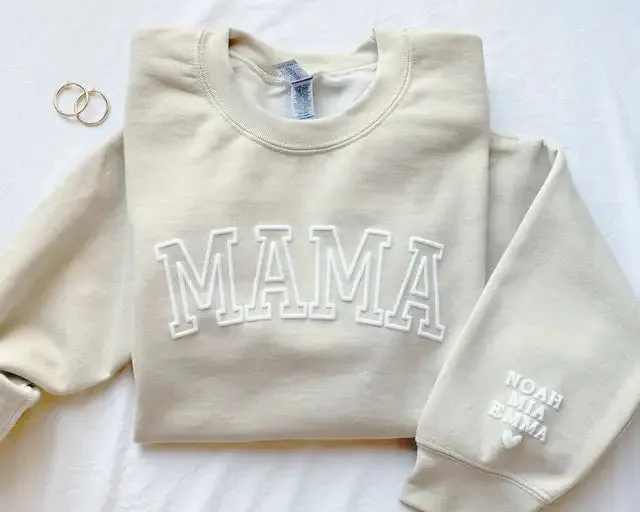 Mom's Cozy Comfort Sweater - Personalized with Names on Sleeve 💗